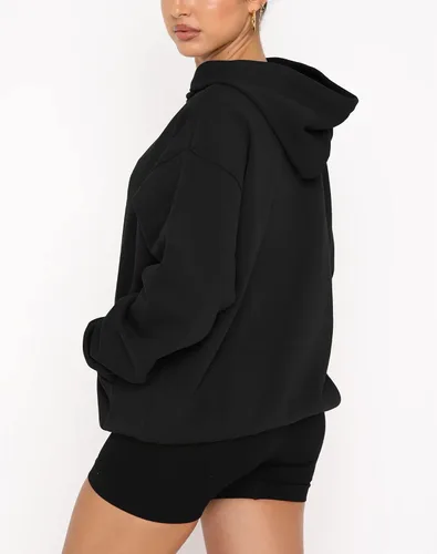 Vista 3 de Fanway&EC Sudadera casual de manga larga con capucha para mujer, holgada, ajustada, de gran tamaño, con bolsillo, para otoño