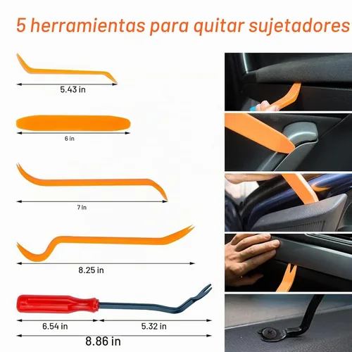 Vista 3 de Kit de 1595 remaches de empuje para auto y abrazaderas para panel de puerta; 40 tamaños más populares, remaches de nylon para parachoques