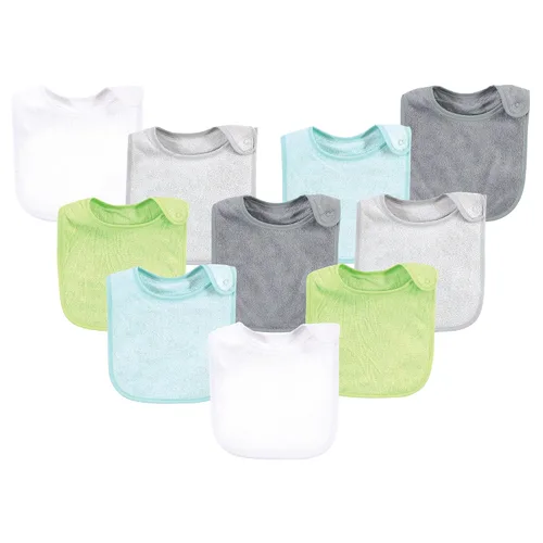 Vista 7 de Hudson Baby Rayón unisex para bebé de bambú de rizo baberos, color negro y blanco, talla única Negro Blanco