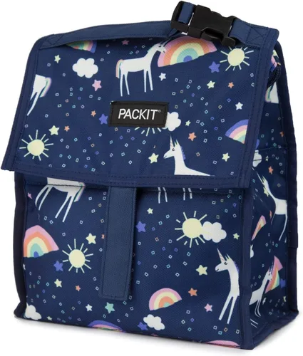 Vista 12 de PackIt® Bolsa de almuerzo congelable, almendra, fabricada con tecnología ECOFREEZE®, plegable, reutilizable, cierre de cremallera y pliegue con asa