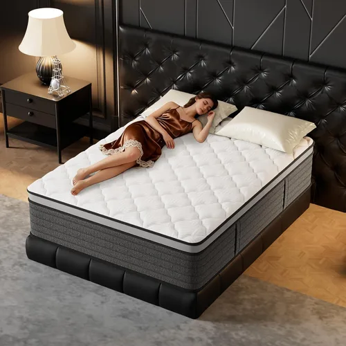 Vista 15 de PUBPLON Colchón individual híbrido de lujo hotelero de 12 pulgadas, colchón de espuma viscoelástica de gel en una caja (nueva versión), resorte