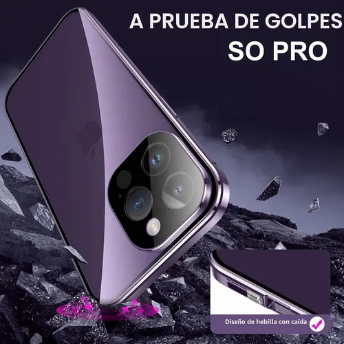 Vista 3 de Funda antiespía para iPhone 14 Pro Max, cubierta de vidrio templado de privacidad frontal y trasera de 360 grados, pantalla antiespía, absorción