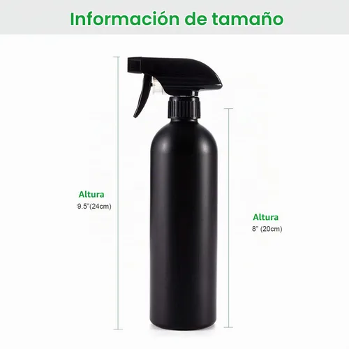 Vista 2 de Cindy's Tape Botellas de plástico negras para soluciones de limpieza de 16 onzas (paquete de 4), resistentes, opacas, recargables, reutilizables