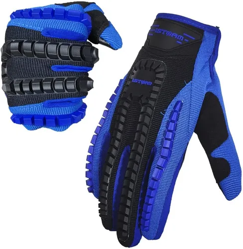 Vista 13 de Guantes adultos de motocross 1Storm para motocicleta, BMX, MX, ATV, bicicleta todoterreno, bicicleta, modelo de esqueleto para ciclismo