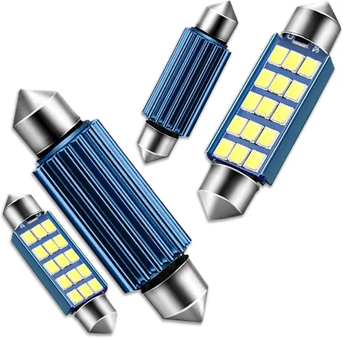 Vista 12 de Pack-2 focos LED extremadamente brillantes 578, 400 lm, 6500 K, chipsets 2835, 41 mm 42 mm (azul) para luces LED interiores de cúpula, mapa, puerta