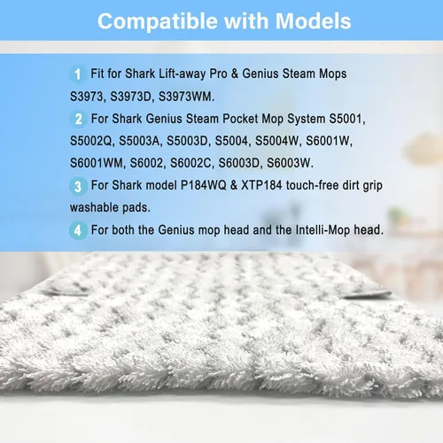 Vista 2 de Almohadillas de repuesto para trapeador de vapor S3973D para Shark Lift-Away Pro & Genius Steam Pocket Mop S3973 S3973D S5003D S3973WM S5001 S5002Q