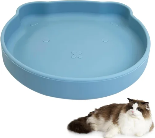 Vista 34 de Tazón de silicona poco profundo para perros, tazones de comida para gatos de 7 pulgadas, platos planos para cachorros, lindos platos para fatiga