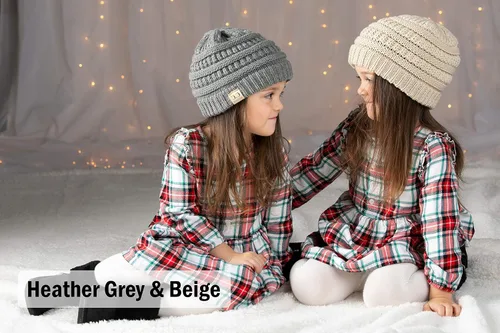 Vista 2 de Funky Junque Gorro de invierno para niños, tejido, acanalado