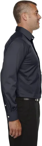 Vista 3 de Devon & Jones Colección Crown Solid Stretch Sarga para hombre, Azul marinoflor y brillo, XL
