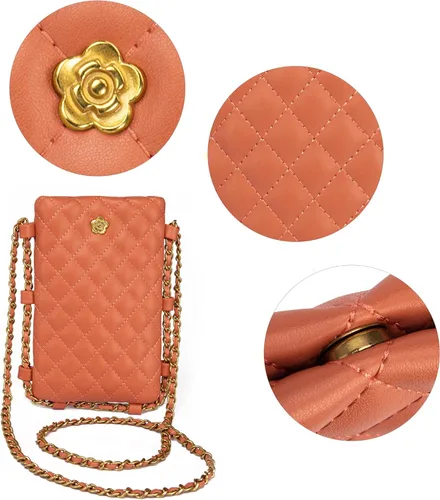 Vista 6 de Montana West Small Quilted Cell Phone Purse for Women Soft Chain Crossbody Cellphone Wallet Bag