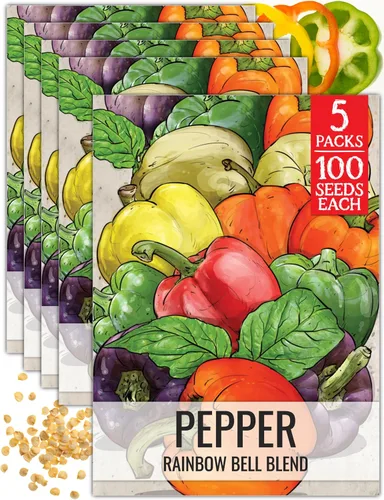 Vista 71 de Seed Needs - Semillas de pimiento arcoíris para plantar verduras, 1 paquete