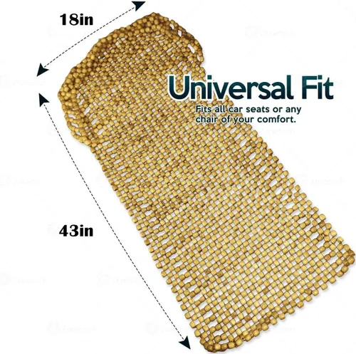 Vista 2 de ZONETECH Royal - Funda de asiento con cuentas de madera natural y funda de asiento cómoda con cuentas de madera negra