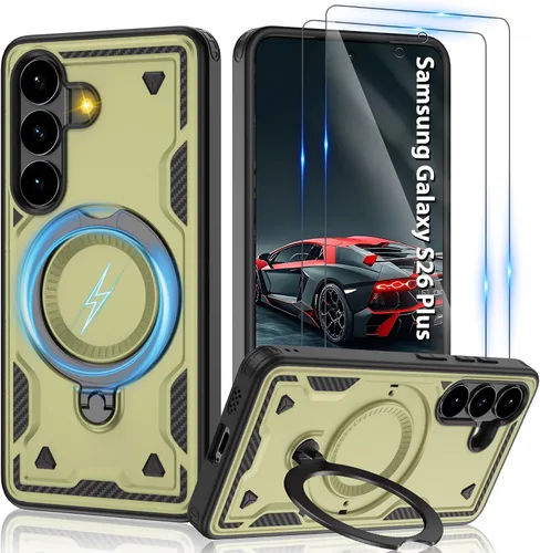 Vista 118 de Gritup fro Funda para Google Pixel 9A, funda protectora magnética de grado militar compatible con Mag-Safe, 2 protectores de pantalla HD, soporte