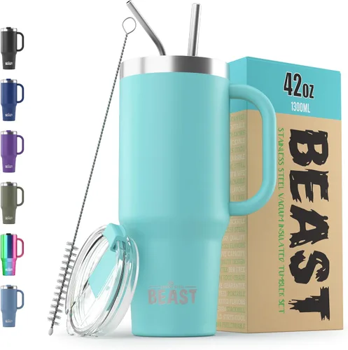 Vista 57 de Beast Vaso de 10 oz de Acero Inoxidable con Aislamiento al Vacío para Café y Hielo de Doble Pared Termo de Viaje (Blanco Ártico)
