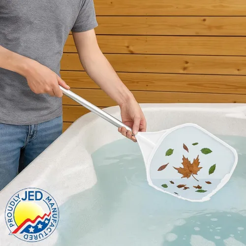 Vista 4 de Jed Pool Tools 40-376F - Espumador de hojas de malla fina para piscina y spa con asa, color blanco