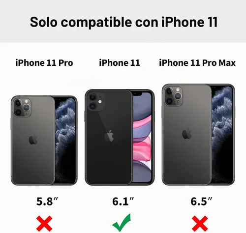 Vista 8 de Diseño compatible con iPhone 11, funda de cuero de lujo vintage, delgada, antideslizante, agarre suave, a prueba de golpes, funda protectora (2019)