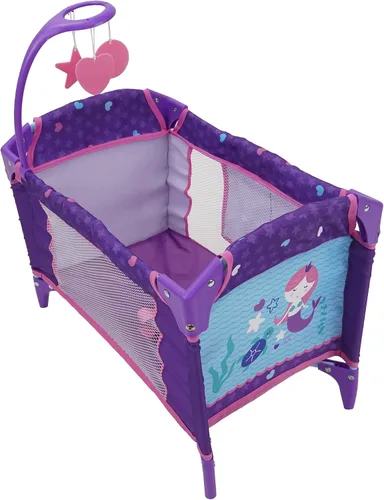 Vista 2 de 509 Crew Mermaid Dream n Fun - Patio de juego de muñecas para niños, con móvil, se pliega para un fácil almacenamiento y viajes, empaca y juega, a