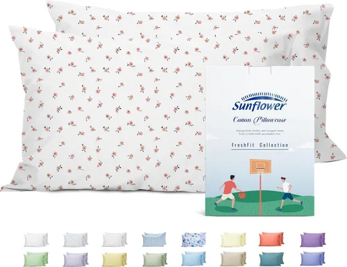 Vista 12 de Sunflower Juego de 2 fundas de almohada tamaño Queen, 100% algodón, 2 fundas de almohada Queen de 20 x 30 pulgadas, color ceniza, suaves
