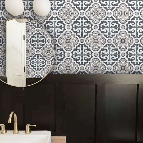Vista 22 de Alwayspon Adhesivos de transferencia de azulejos de vinilo esmerilado para despegar y pegar, calcomanías autoadhesivas para azulejos de pared