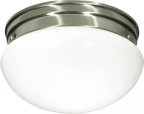 Vista 10 de Nuvo Lighting SF76/676 Lámpara de dos luces con pantalla de hongo, bronce antiguo/vidrio de alabastro