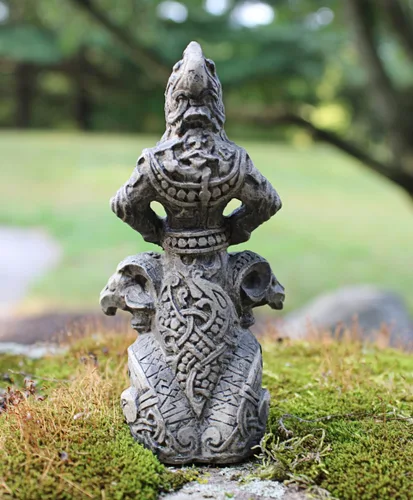 Vista 8 de Dryad Design Thor Figurine - Estatua vikinga nórdica del dios del trueno para decoración del hogar, 4.5 pulgadas de alto (acabado de piedra)