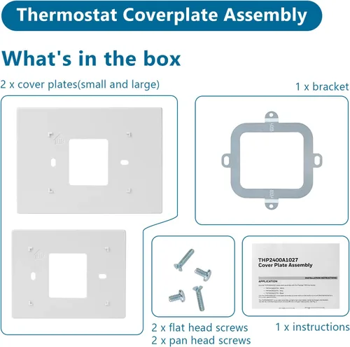 Vista 5 de Placa de pared de termostato THP2400A1027W se adapta al termostato RTH9585WF RTH9580WF TH9320WF RTH9585WF1004 TH9320WF5003 Placa de cubierta Montaje