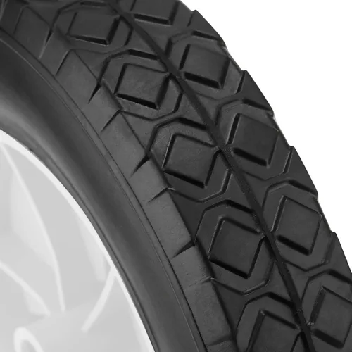 Vista 3 de PINGEUI Paquete de 4 ruedas para cortacésped de 8 x 1.75 pulgadas, ruedas de goma sólida, ejes de 1/2 pulgada, rueda de plástico con banda