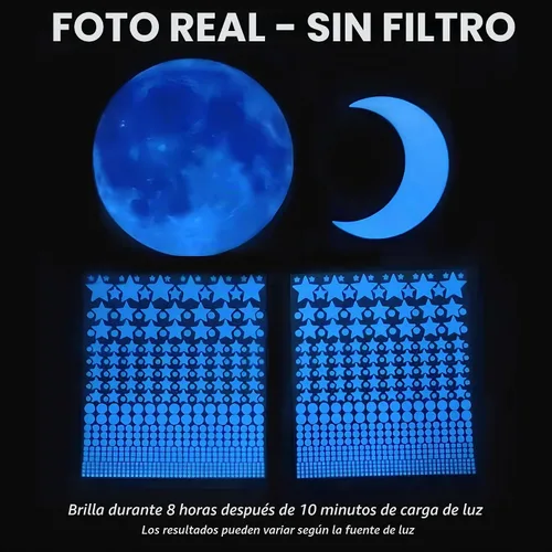 Vista 6 de LUMOSX Estrellas que brillan en la oscuridad para decoración de techo, 600 piezas con libro electrónico de constelación adicional, calcomanías