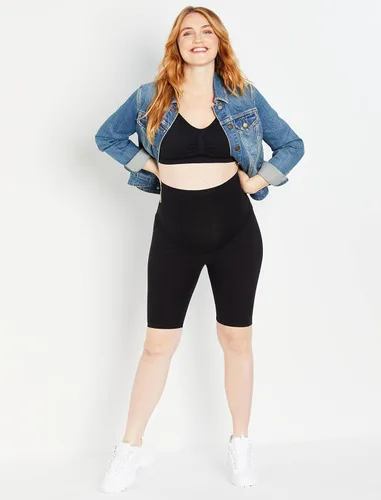Vista 7 de Motherhood Maternity Pantalones cortos de maternidad para mujer Essential Stretch Secret Fit Belly