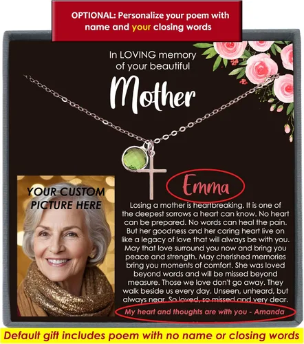Vista 54 de Be Wished Regalos de condolencias por la pérdida de la madre, regalos conmemorativos llenos de oro para la pérdida de mamá, regalos de duelo, collar