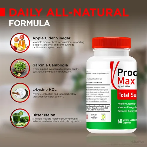 Vista 5 de Procard Max, cápsulas Pro Card Max, fórmula totalmente natural para apoyar la circulación saludable, la energía y el bienestar general, pastillas