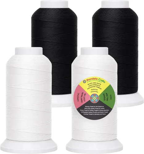 Vista 86 de Mandala Crafts Airforce Blue Tex 70 - Hilo de poliéster para tapicería 1500 Yds T70 UV Resistant Strong Thread for Leather Sewing, Marine