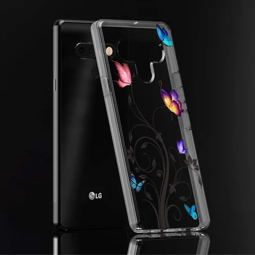 Vista 5 de Funda transparente para LG K51, Q51 - TPU suave a prueba de golpes Funda protectora para LG K51 Butterfly