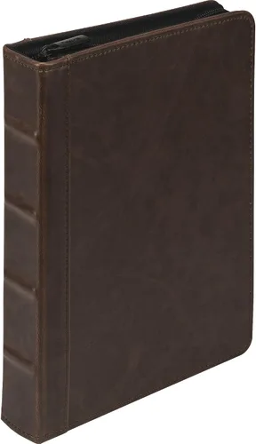 Vista 13 de Samsill Carpeta de cuero vintage con 3 anillos redondos de 0.5 pulgadas (100 hojas), documentos de 8.5 x 11 pulgadas, organizador profesional, Negro