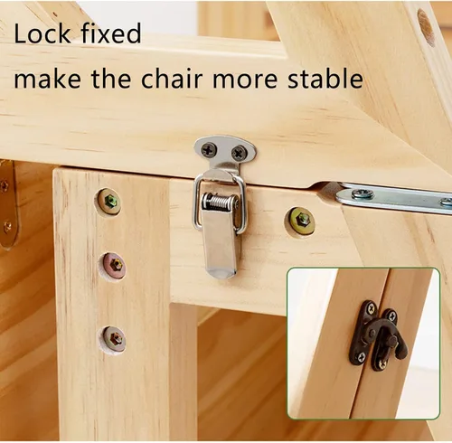 Vista 4 de Silla plegable de madera para biblioteca, 2 en 1, taburete ligero portátil multifuncional, taburete de 4 escalones de doble propósito, soporte