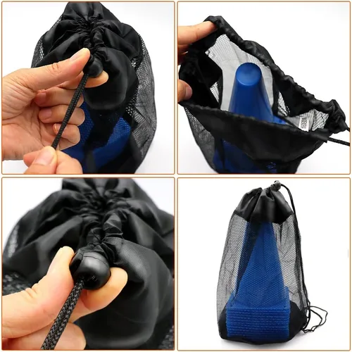 Vista 7 de Cones Sports 9 pulgadas, paquete de 15 conos de entrenamiento para práctica de fútbol, juego de conos de campo de agilidad para ejercicios de fútbol