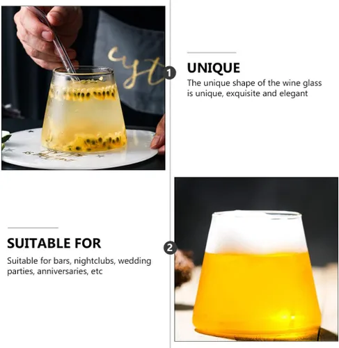 Vista 4 de Yardwe 2 tazas de agua prácticas transparentes para reuniones familiares, bares, restaurantes, tazas versátiles para cócteles de jugo, más