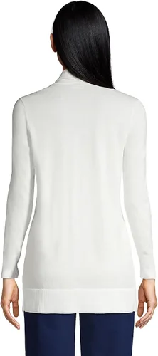 Vista 2 de Lands' End Cárdigan largo abierto de algodón para mujer