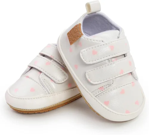 Vista 5 de Zapatos de bebé para niño y niña, zapatos de cuna antideslizantes de piel sintética, unisex, para bebé, recién nacido, primeros pasos, para cuna
