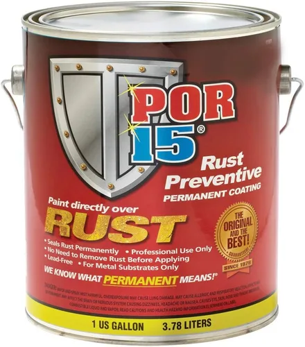 Vista 5 de POR-15 Revestimiento preventivo de óxido, detiene el óxido y la corrosión permanentemente, barrera protectora antioxidante, no porosa, 128 onzas