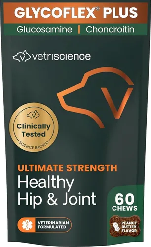 Vista 21 de VetriScience Suplemento Ultimate Strength para cadera y articulaciones para perros, GlycoFlex Plus – MSM, condroitina y mejillón de labios verdes
