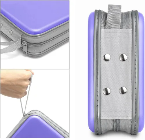 Vista 3 de Siveit Funda de CD, Estuche de CD/DVD de 40 Capacidad con Portafolios de Soporte de Bolsillo de Plástico Duro para Discos de DVD, Estuche de Lavanda