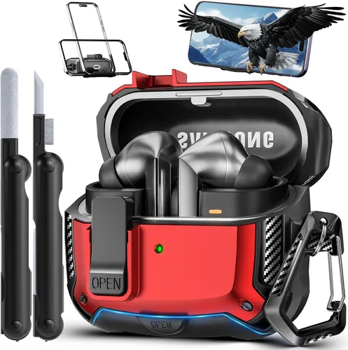Vista 16 de Lock Fit Diseñado para Samsung Galaxy Buds3 FE (2025) / Buds3 Pro (2024) / Funda Buds 3 (2024), con kit de limpieza Cuerpo completo Resistente a