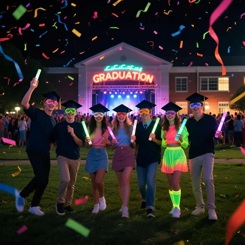 Vista 3 de Paquete de 42 lentes LED, 7 colores neón (2 nuevos colores neón añadidos), suministros de fiesta que brillan en la oscuridad, recuerdos para niños