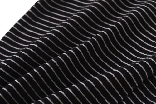 Vista 6 de Camiseta de manga larga para bebés y niños pequeños, camiseta de algodón a rayas con cuello redondo