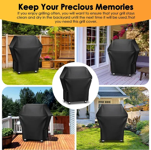 Vista 7 de Funda para parrilla de 32 pulgadas para parrilla al aire libre, impermeable, resistente a la intemperie, resistente a los rayos UV y a