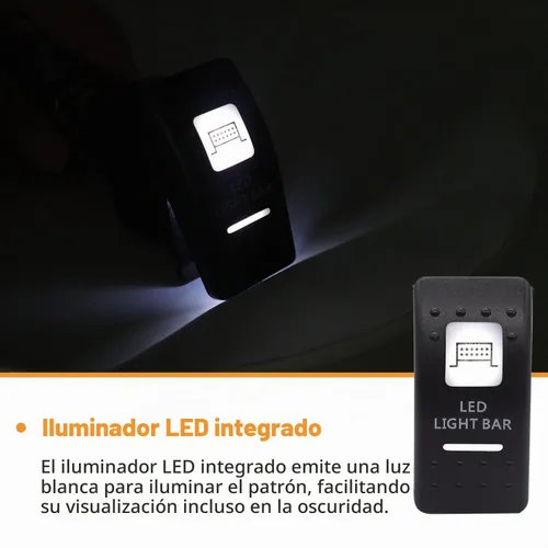 Vista 5 de mankk Interruptor basculante de barra de luz LED de 3 pines de encendido/apagado 20A/12V 10A/24V ATV UTV barra de luz interruptor de palanca láser