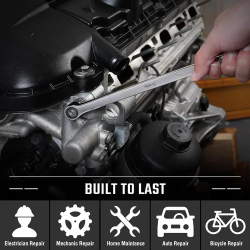 Vista 7 de DURATECH Llave de trinquete extra larga de 0.315 in, métrica, acero CR-V