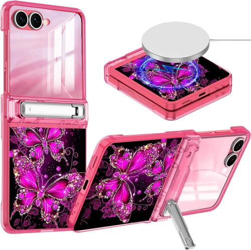 Vista 18 de Hekodonk Funda para Galaxy Z Fold 6, compatible con MagSafe, brilla en la oscuridad, protector de pantalla frontal, soporte, protección de bisagra