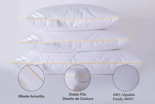 Vista 6 de Almohadas de Plumas de Ganso Tamaño Estándar Una Almohada 100% Algodón Clásico Blanco con Soporte Frescas Almohadas de Cama para Personas que